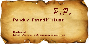 Pandur Petróniusz névjegykártya